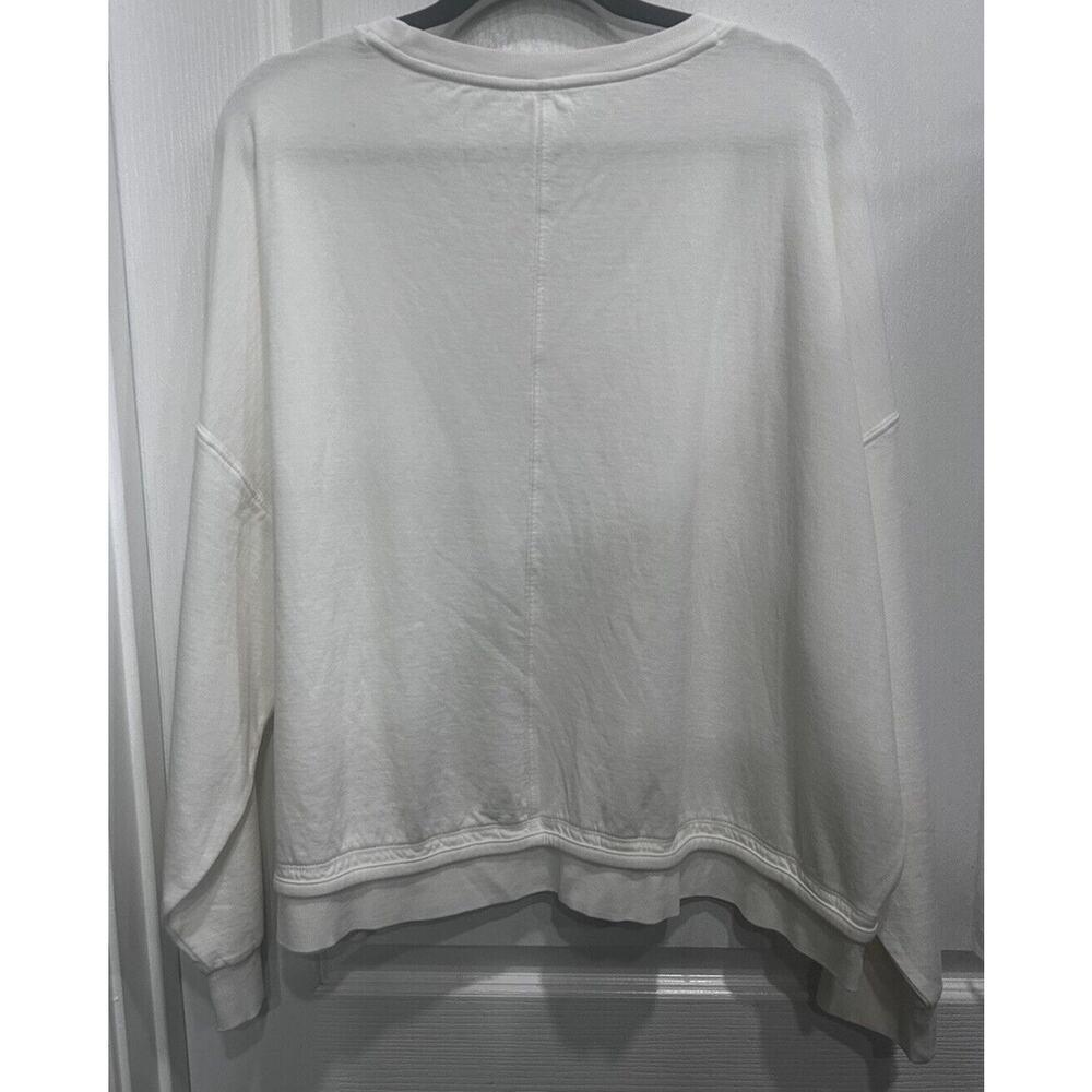 Athleta Sundown Crewneck Sweatshirt Cream Lightweight Plus Sz 1X Athleisure - Picture 3 of 9